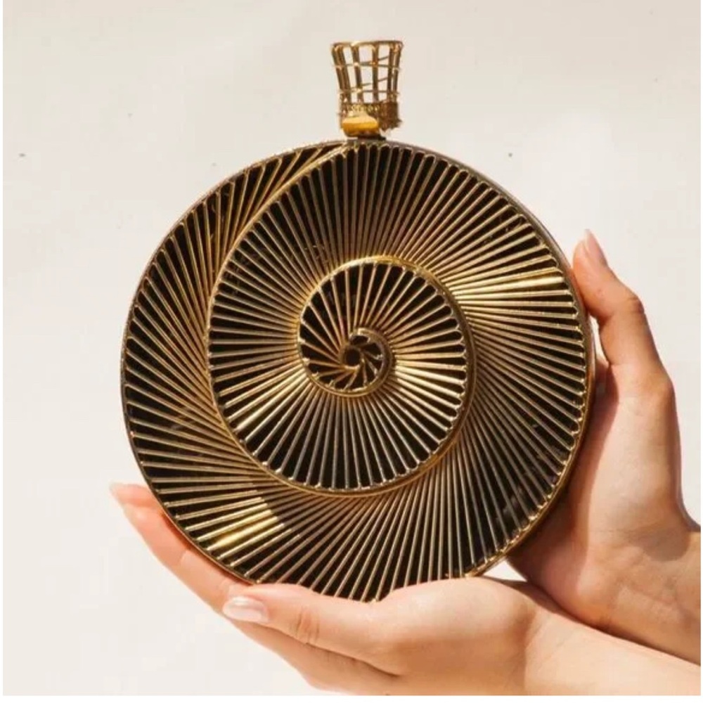 Ramla Gold Spiral Clutch